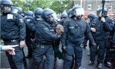 درگیری پلیس آلمان با معترضان
