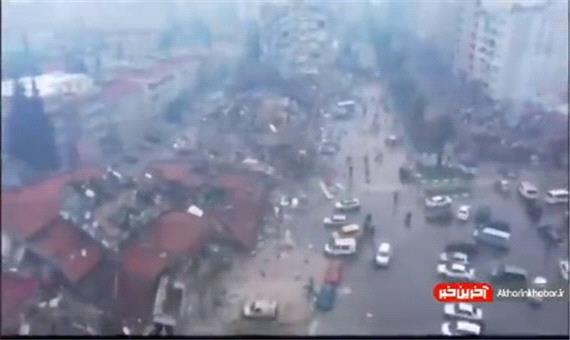 تصاویر هوایی از وضعیت فاجعه‌بار ساختمان‌ها در ترکیه پس از زلزله