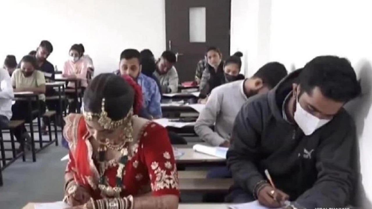 حضور عروس در جلسه امتحان دانشگاه