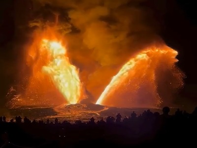 خروش خیره‌کننده آتشفشان در هاوایی
