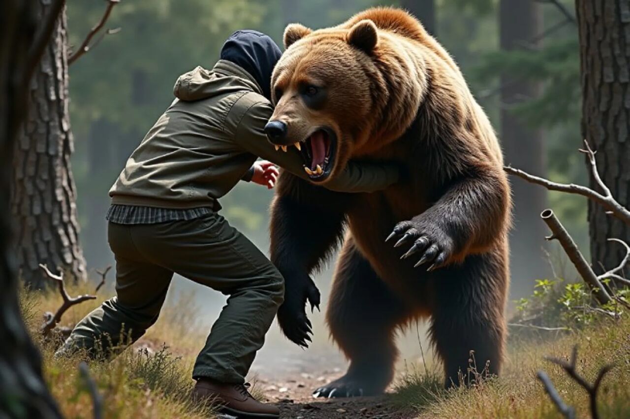 نجات توله خرس قهوهای سهساله در نور