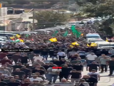 مشارکت گسترده مردمی در تشییع پیکر نوجوان ۱۵ ساله فلسطینی