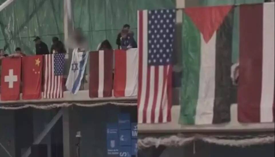 اهتزاز پرچم فلسطین به جای اسرائیل در مسابقات جهانی