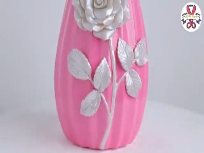 آموزش درست کردن گلدان با بطری پلاستیکی و سیمان سفید