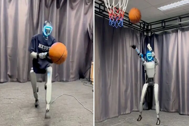 بکستبال بازی کردن ربات انسان‌نمای چین را تماشا کنید