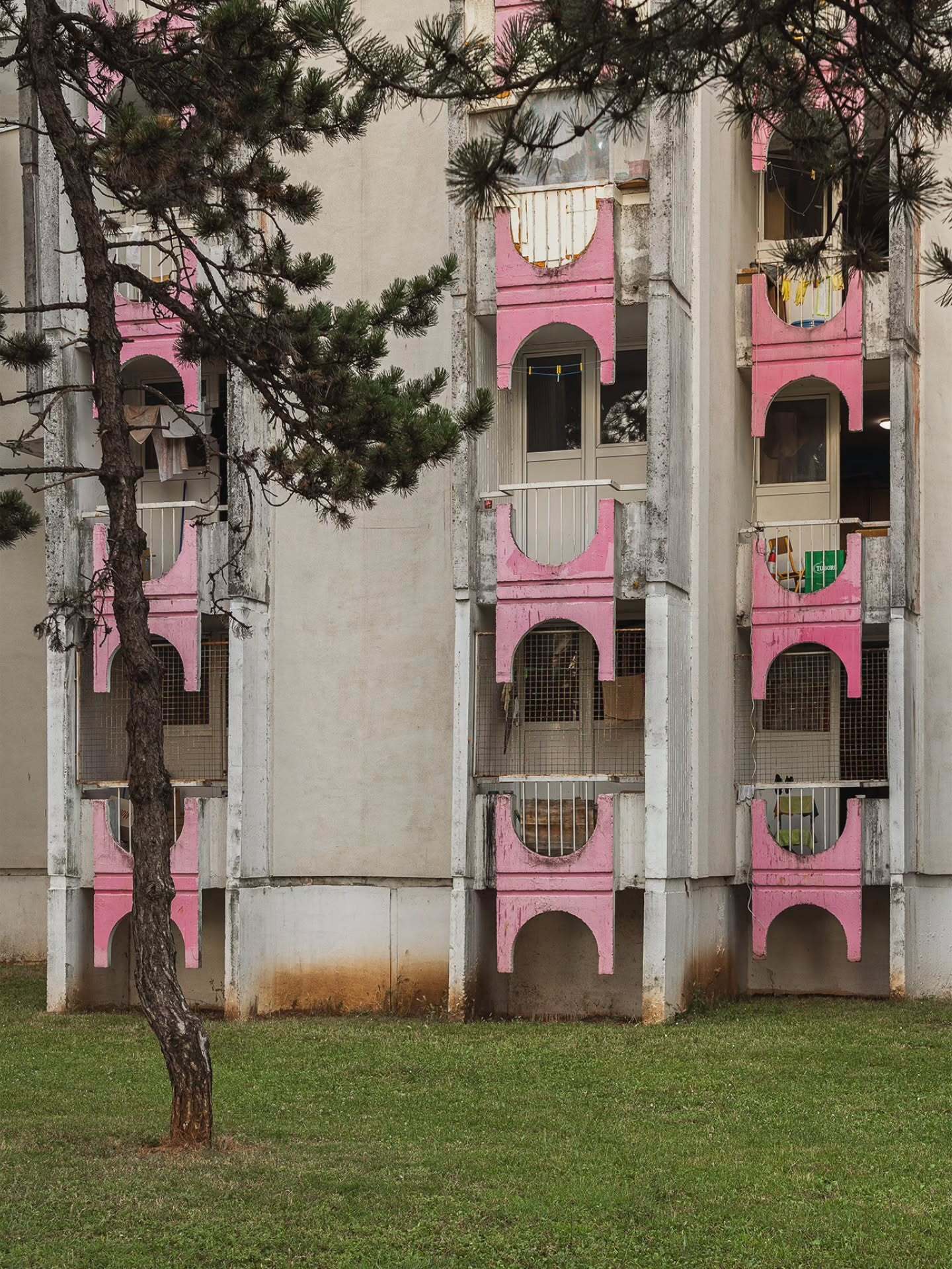 گوناگون/ جزئیات صورتی در نمای این خوابگاه جلب توجه می‌کند!