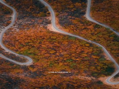 جاده‌ی زیبا و پاییزیِ آلاشت