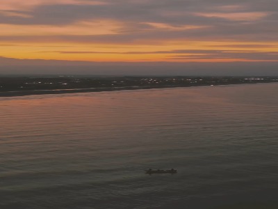 غروب تماشایی ساحل انزلی گیلان