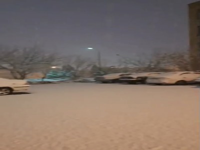 بارش برف در فولاد شهر اصفهان