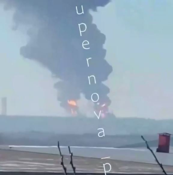 انفجار در پالایشگاه نفت روسیه بعد از حمله موشکی اوکراین