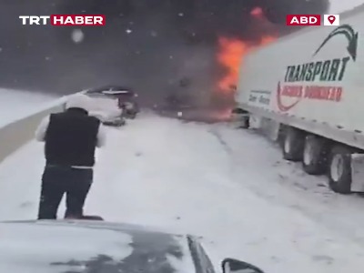 تصادف زنجیره‌ای آتشین در کانادا