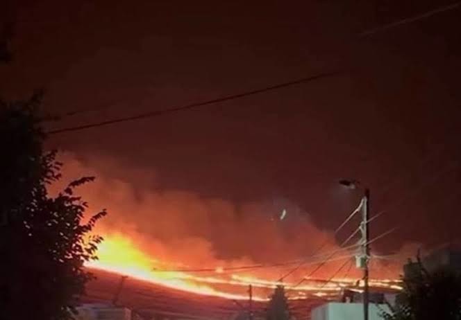 نمایی دیگر از لحظهٔ اصابت پهپاد به مقر تروریست‌ها در اربیل عراق