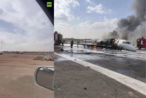 حادثه در باند فرودگاه «مصراته» لیبی